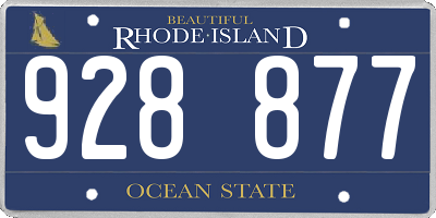 RI license plate 928877