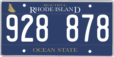 RI license plate 928878