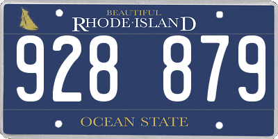 RI license plate 928879