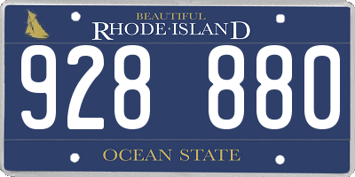 RI license plate 928880