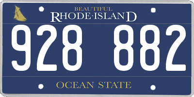 RI license plate 928882