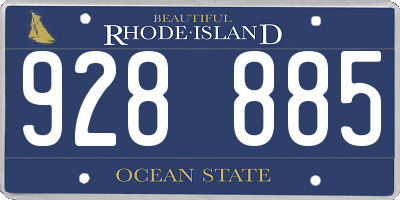 RI license plate 928885
