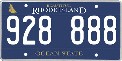 RI license plate 928888
