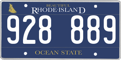 RI license plate 928889