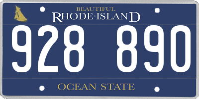 RI license plate 928890