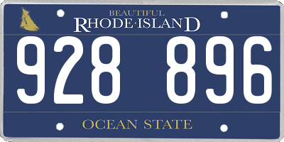 RI license plate 928896