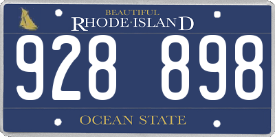 RI license plate 928898