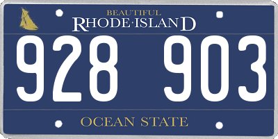 RI license plate 928903