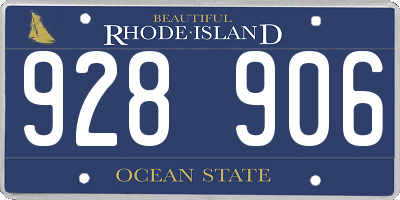 RI license plate 928906