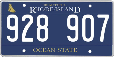 RI license plate 928907