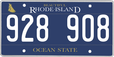 RI license plate 928908