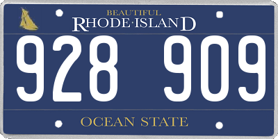 RI license plate 928909
