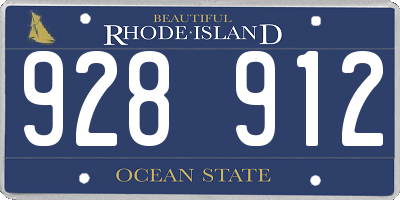 RI license plate 928912