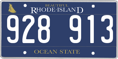 RI license plate 928913