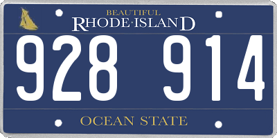RI license plate 928914
