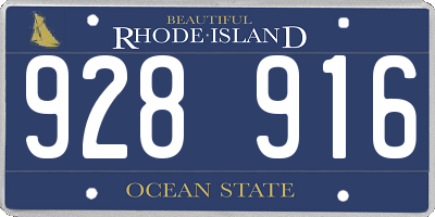 RI license plate 928916