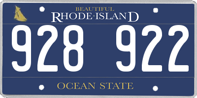RI license plate 928922