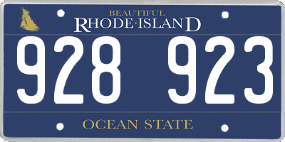 RI license plate 928923