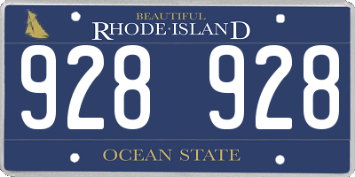 RI license plate 928928