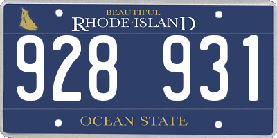 RI license plate 928931