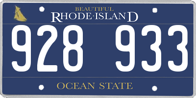 RI license plate 928933