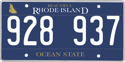 RI license plate 928937
