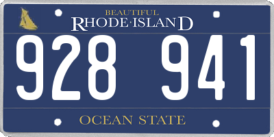 RI license plate 928941