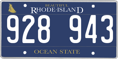 RI license plate 928943