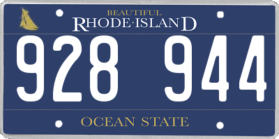RI license plate 928944