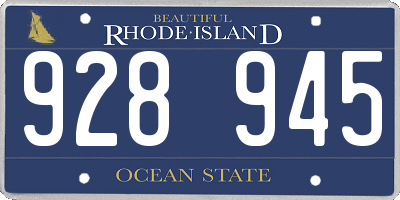 RI license plate 928945