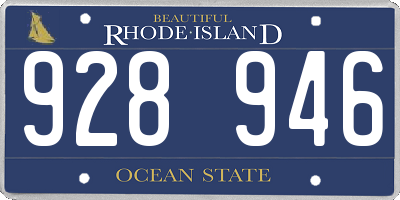 RI license plate 928946