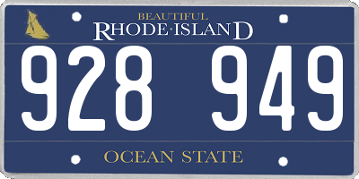 RI license plate 928949