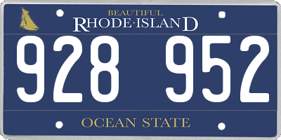 RI license plate 928952