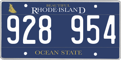 RI license plate 928954