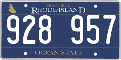 RI license plate 928957