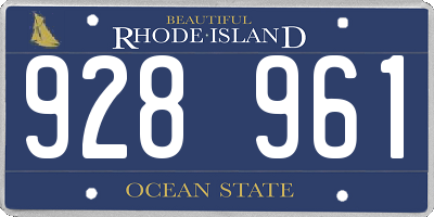 RI license plate 928961