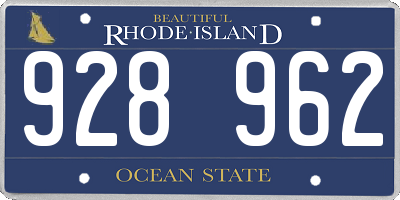 RI license plate 928962