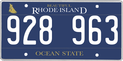 RI license plate 928963