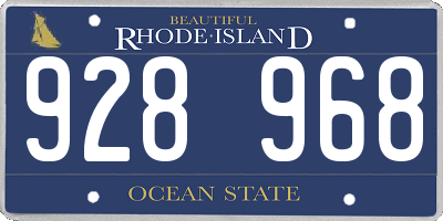 RI license plate 928968