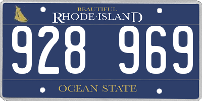 RI license plate 928969