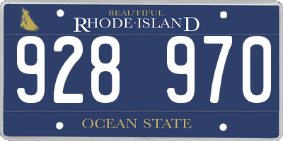 RI license plate 928970