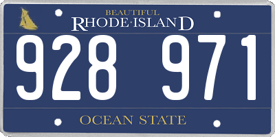 RI license plate 928971
