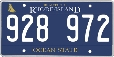 RI license plate 928972