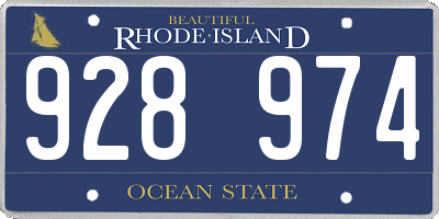 RI license plate 928974