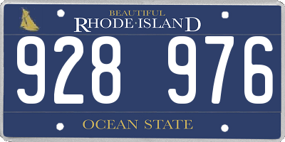 RI license plate 928976