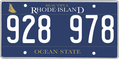 RI license plate 928978