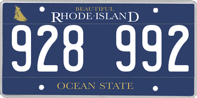 RI license plate 928992