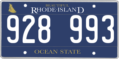 RI license plate 928993