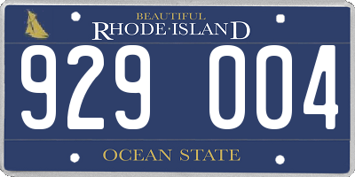 RI license plate 929004