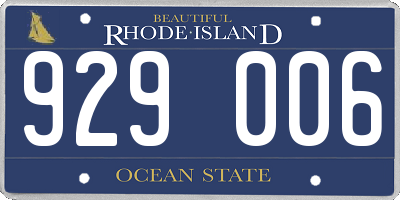 RI license plate 929006
